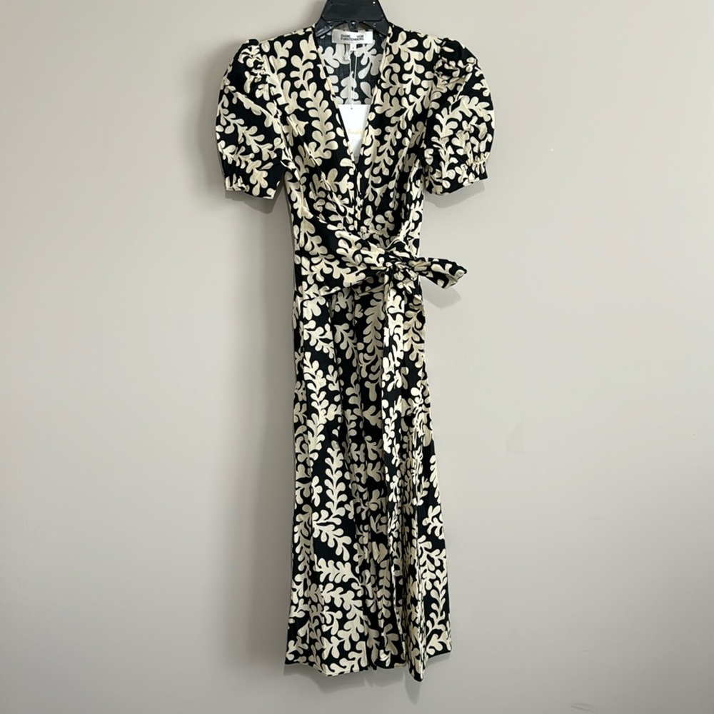 NWT DVF Sammie belted Cotton blend dress US2 - Picture 3 of 8